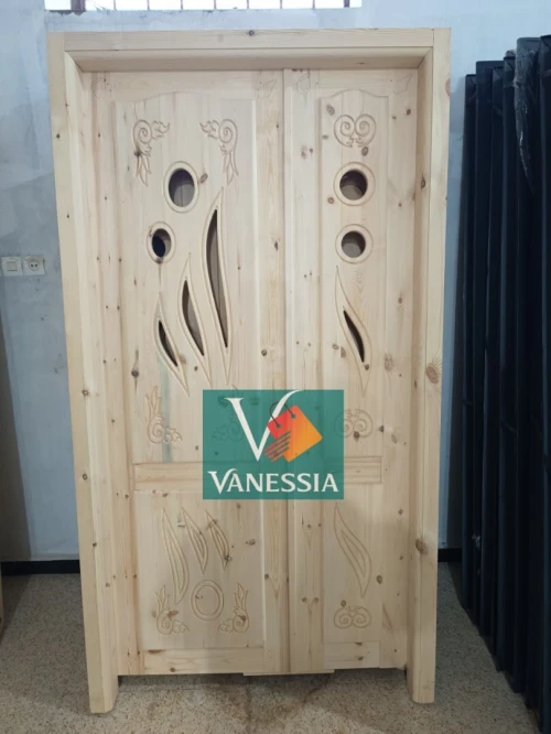  Porte Salon en bois rouge avec cadre