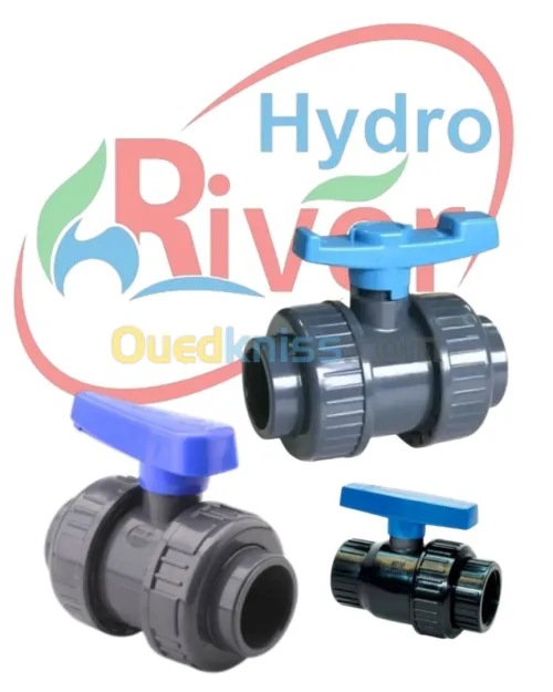 Vanne Union PVC - Simple, Double, Filetée - Toutes dimensions disponibles