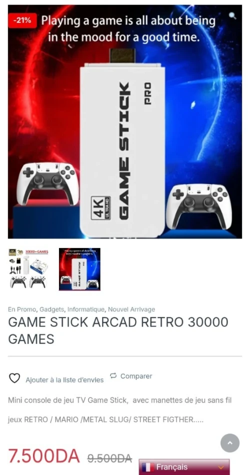 Game stick Pro arcade rétro 30000 game