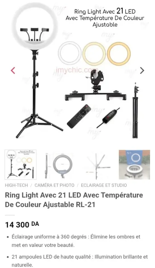 Ring light 3 supports téléphone 3 LED