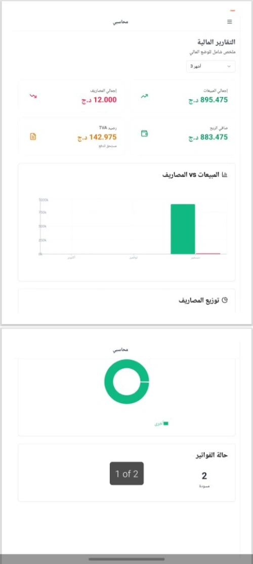 إنشاء تقارير محاسبية توضيح وضعية المالية للمؤسسة بصيغة pdf
