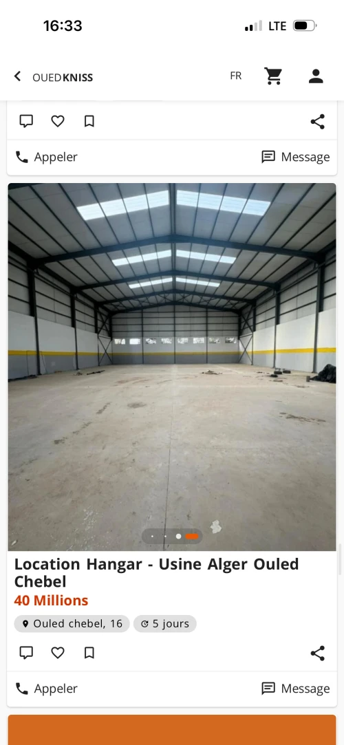 Location Hangar - Usine Alger Ouled fayet