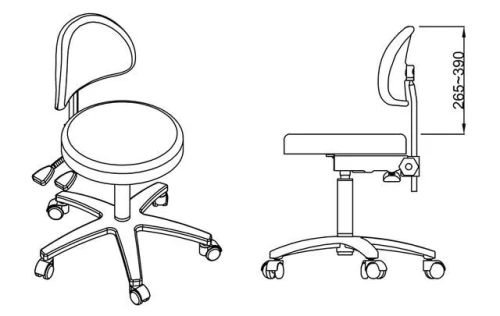 Tabouret rond avec dossier 