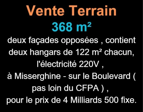 Vente Terrain Oran Misseghine