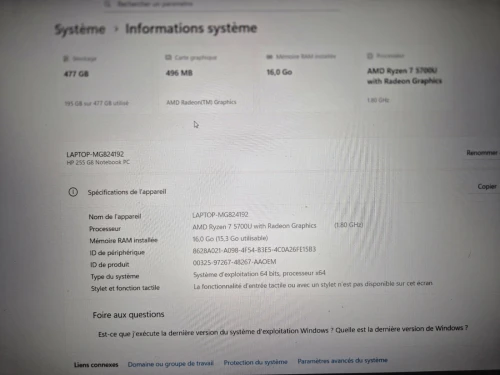 HP 255 G8 Rayzen 7