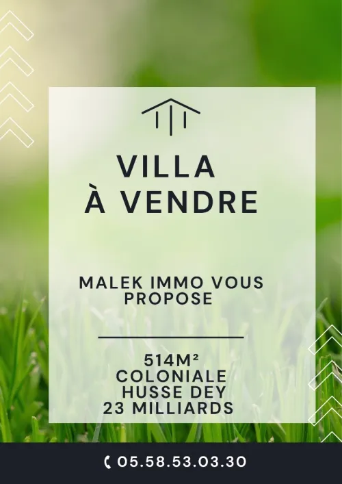 Vente Villa Alger Hussein dey