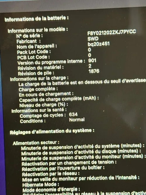 MACBOOK PRO 2020 i5 16Gb 512SSD 13 pouces TOUCHBAR Cycle 650