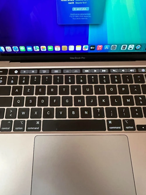 MACBOOK PRO 2020 i5 16Gb 512SSD 13 pouces TOUCHBAR Cycle 650