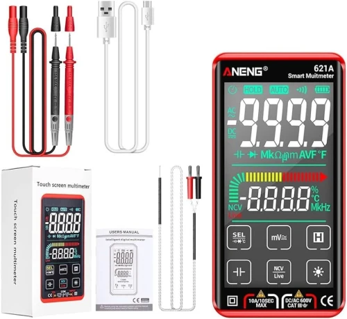 ANENG 621A multimetre numérique intelligent écran tactile multimètre testeur Transistor 9999 comptes