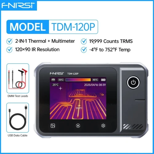 FNIRSI TDM-120P  Multimètre Thermique Intelligent 2-en-1 avec Caméra Infrarouge