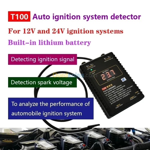 Détecteur de système de ville automatique AM-T100 12V 24V Signal de ville et testeur de tension d'étincelle