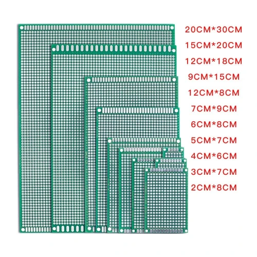 PLAQUETTE PERFOREE DOUBLE FACE, 9x15, 8x12, 7x9, 6x8, 5x7, 4x6, 3x7, 2x8 cm ARDUINO