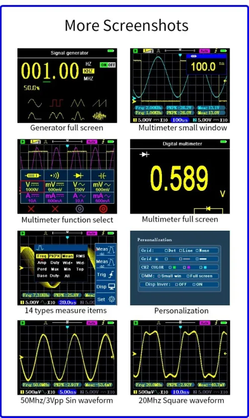 Oscilloscope numérique de bureau ZEEWEII DSO3D12, multimètre  générateur de signal 3 en 1