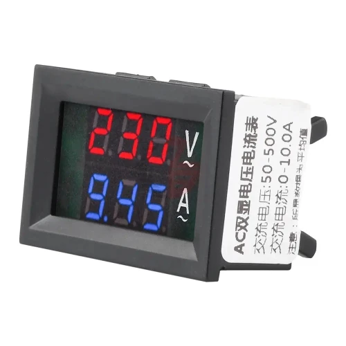 Voltmètre numérique AC 50-500V, 100a, + ampèremètre arduino