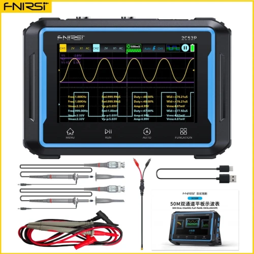 FNIRSI-Oscilloscope Numérique 2C53P ,Multimètre, Générateur de Signal, 3 en 1 à Écran Tactile