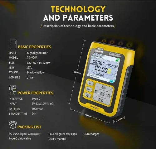 Générateur de Signaux Multifonctionnel 4-20mA FNIRSI SG-003A /SG-004A