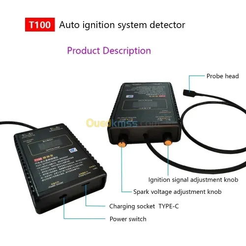 Détecteur de système de ville automatique AM-T100 12V 24V Signal de ville et testeur de tension d'étincelle
