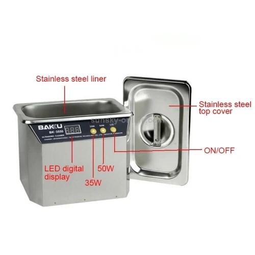 BAKU BK-3550 35W / 50W bain ultrasons nettoyeur pour écran LCD 0.8L réglable ARDUINO 