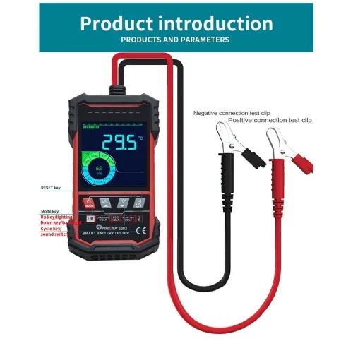 TOOLTOP ET2202 Testeur de batterie intelligent Écran couleur 3,2 pouces