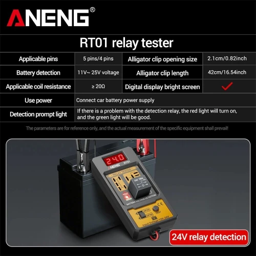 ANENG RT01 Testeur de Relais Automobile Digital & Outil de Diagnostic de Batterie