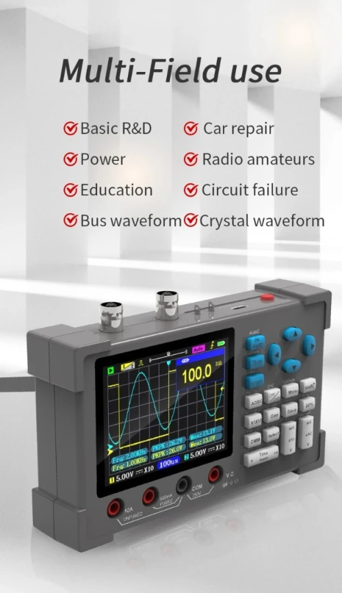 Oscilloscope numérique de bureau ZEEWEII DSO3D12, multimètre  générateur de signal 3 en 1