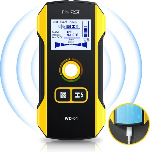 FNIRSI WD-01 détecteur de métaux Scanner mural avec trou de positionnement nouvellement conçu pour fils de câble AC
