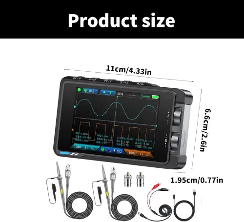 FNIRSI DS215H Oscilloscope numérique portable 2 en 1 avec générateur de signaux