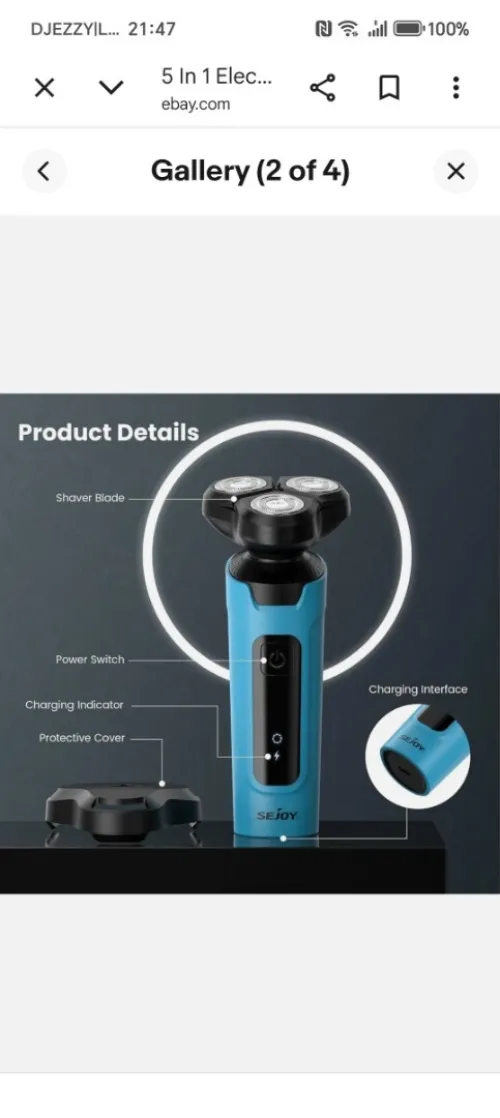 Sejoy 5in1 electric shaver rotary bear razor waterproof growing kit