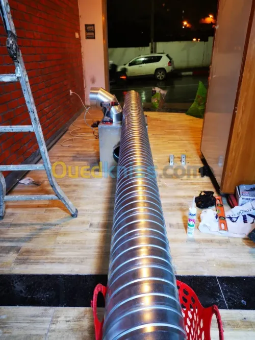 installation gaine d'aération cheminée extraction 