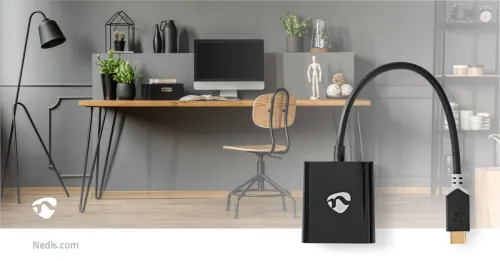 Câble adaptateur Nedis Type-C (USB-C) vers sortie HDMI, plaquer or.