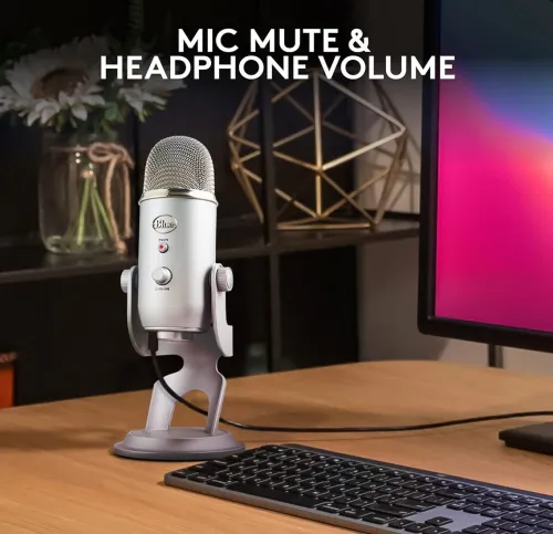 Microphone USB Blue Yeti, Microphone for Recording, Streaming, Gaming, Podcasting; LOGITECH
