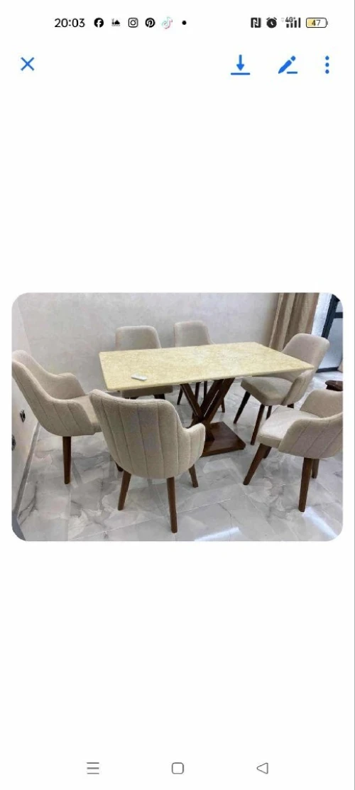 Table de salle à manger 6 chaise &طاولة طعام 6 كراسي