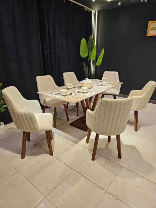 Table de salle à manger 6 chaise &طاولة طعام 6 كراسي