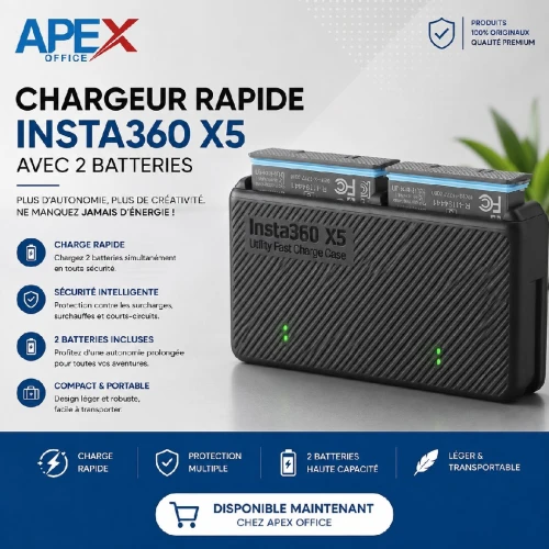 Batterie insta360 x5 avec chargeur