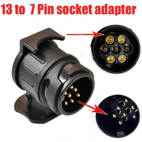Adaptateur de prise remorque 7 - 13 broches  MOTO BATEAU VELO JETSKI  AUDI RANG ROVER MERCEDES..