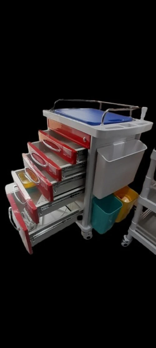 Chariot d'urgence avec 6 tiroirs 