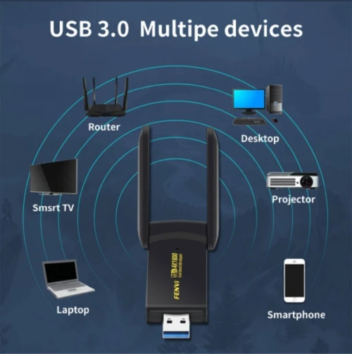 Adaptateur wifi FENVI WiFi 6 AX1800 USB  2.4G/5 G, récepteur sans fil.