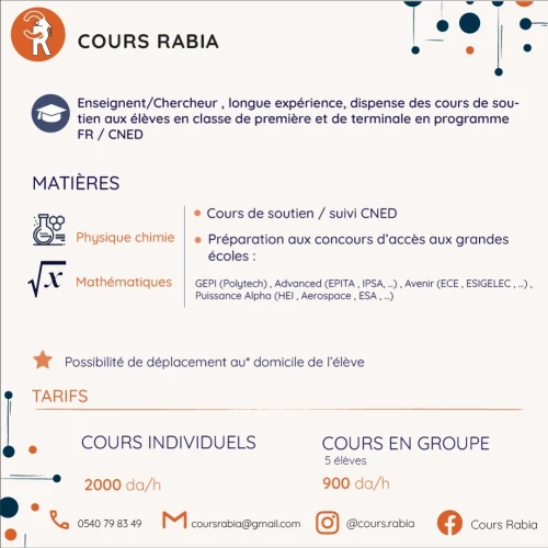 Cours Math/Physique/Chimie Lycee Programme Francais/CNED