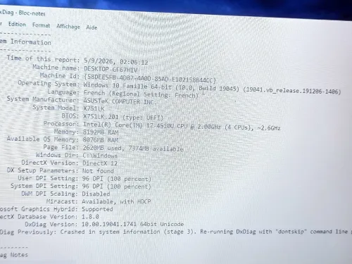 pc portable ASUS I7