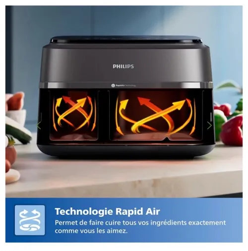 Airfryer Philips 9L 6+3 duel basket