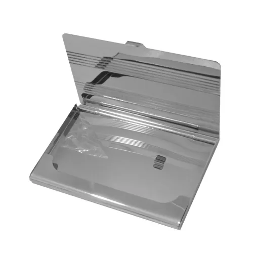 Porte carte de visite Lux Inox chromé personnalisable