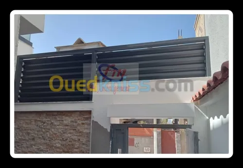Brise vue, brise soleil, séparation aluminium. Jalousie. Piscine 