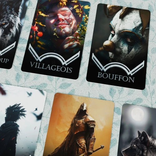  متوفر الآن للطلب Jeu de cartes Loup-Garou ( 22 rôles différents ) en PVC بطاقات لعبة  