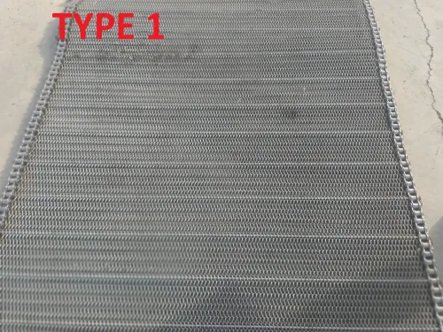 Tapis convoyeur métallique en inox.
