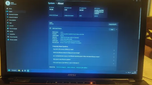 Laptop msi gp70