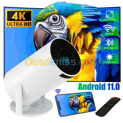 HY300 Mini Projector 4K Android 11.0 Wifi 6 Bleutooth 5.0 Home Cinéma 1280 P