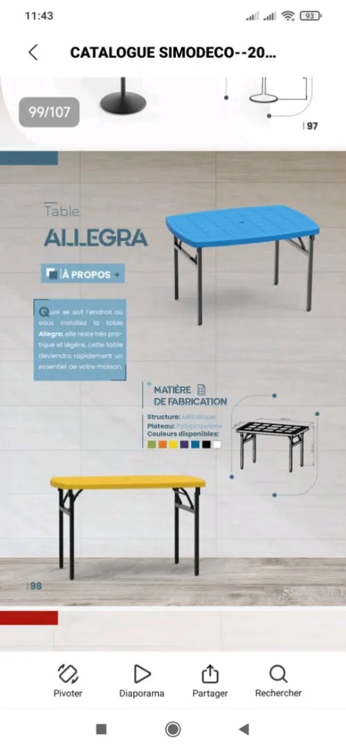 Table pliante pour divers utilisation 