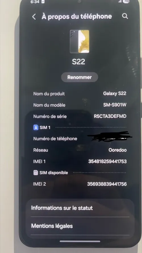 Samsung Galaxy S22 5G noir