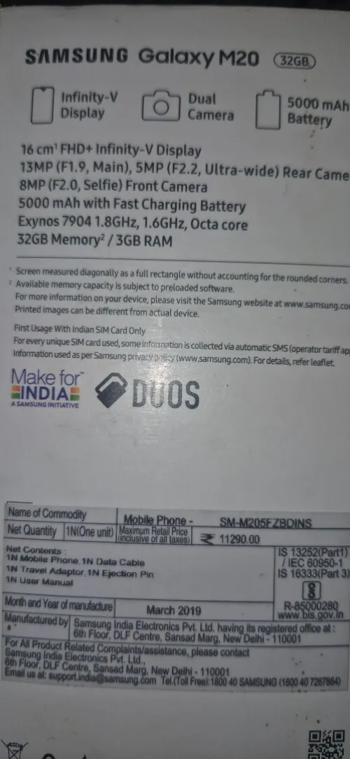 Samsung Galaxy m20