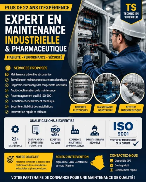 Technicien Supérieur Maintenance Industrielle - Plus de 22 ans d'expérience en pharmaceutique.